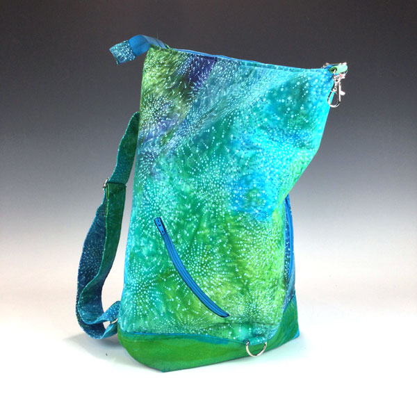 Green/Blue Batik Rucksack Backpack - Dianne Wood - Image 5